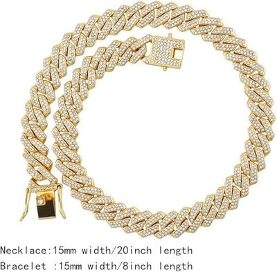 Luxury Gold Watch Necklace And Bracelet Set